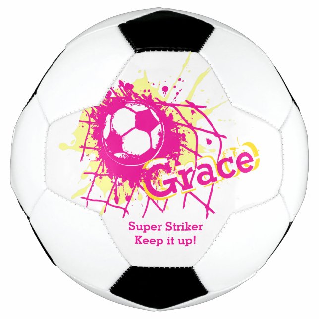 Personalisierter Name Fußball Tor Girls pink (Vorderseite)