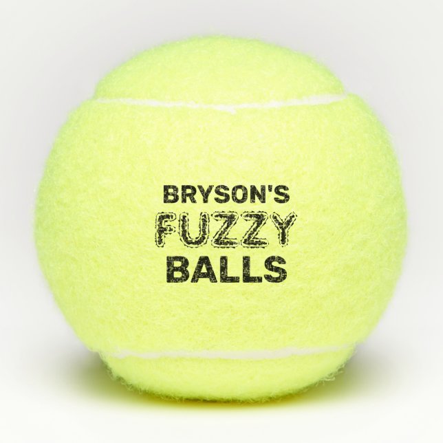 Personalisierter Name Fuzzy Tennis Balls Tennisbälle (Vorderseite)