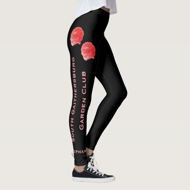 Personalisierter Name Garden Club Rosa Rose Leggings (Rechts)