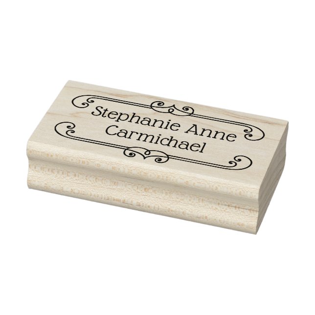 Personalisierter Name Geblüht Rahmen Gummistempel (Stempel)