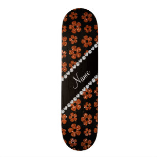 Personalisierter Name gebrannte orange Skateboard
