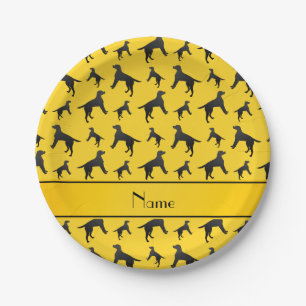 Personalisierter Name Gelbe Labrador Retriever Hun Pappteller