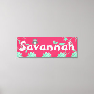 Personalisierter Name Girls Wrapped Canvas Hot Pin Leinwanddruck