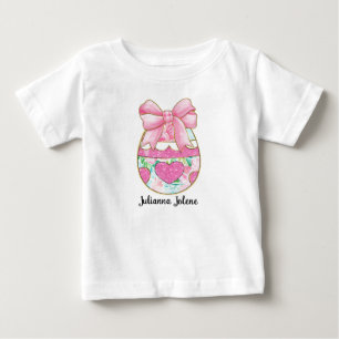 Personalisierter Name Glitzer Ostereier Coquette Baby T-shirt