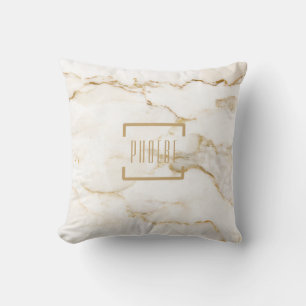 Personalisierter Name Gold-Effekt Marmor Kissen