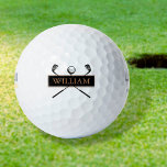 Personalisierter Name Gold und Schwarz Golfball<br><div class="desc">Personalisieren Sie den Namen,  um ein großartiges Golfgeschenk zu schaffen und zu behalten. Entwickelt von Thisisnotme©</div>