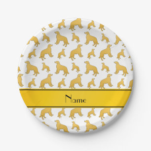 Personalisierter Name: Golden Retriever Hunde Pappteller