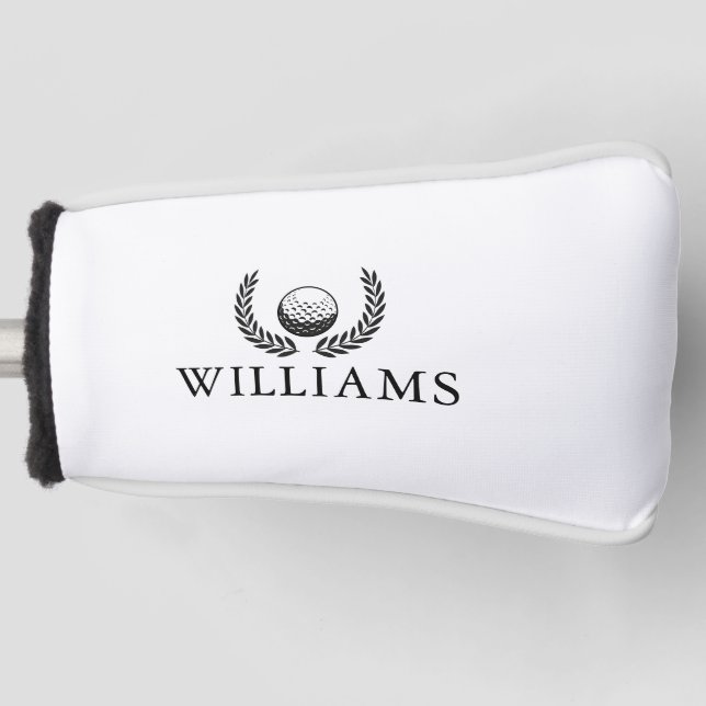 Personalisierter Name Golf Ball und Kranz Golf Headcover (Vorderseite)