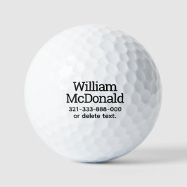 Personalisierter Name Golf Balls Template ANZEIGEN Golfball