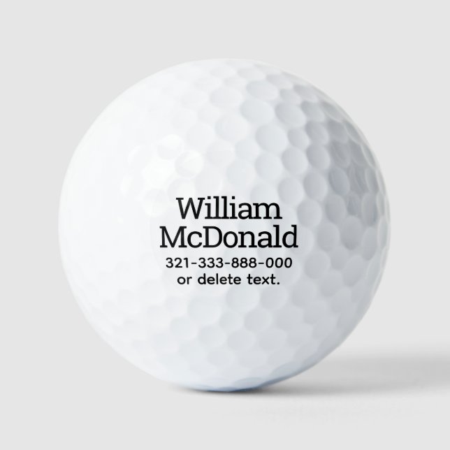 Personalisierter Name Golf Balls Template ANZEIGEN Golfball (Vorderseite)