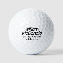 Personalisierter Name Golf Balls Template ANZEIGEN Golfball