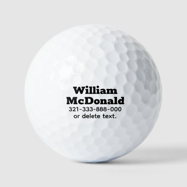 Personalisierter Name Golf Balls Vorlage BOLD 22 Golfball (Vorderseite)