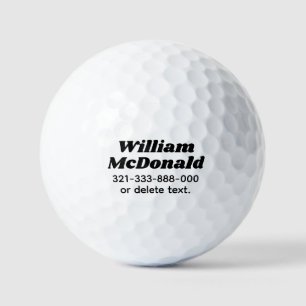 Personalisierter Name Golf Balls Vorlage BOLD 26 Golfball