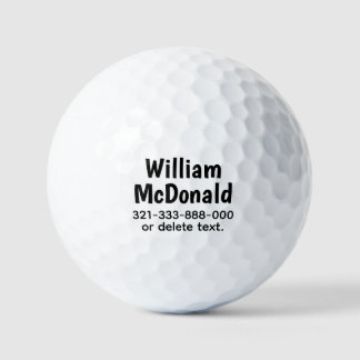Personalisierter Name Golf Balls Vorlage FUN RETRO Golfball