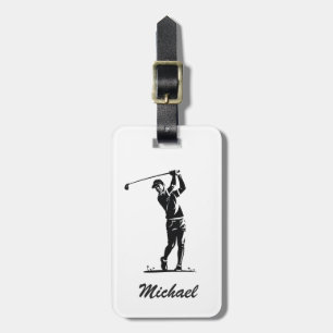 Personalisierter Name Golf Player Golfer Golfspiel Gepäckanhänger