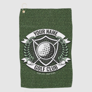 Personalisierter NAME Golfer Golf Club Rasen Clubh Golfhandtuch