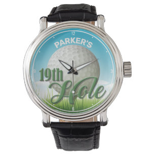 Personalisierter NAME Golfer Golf Pro Ball 19. Loc Armbanduhr