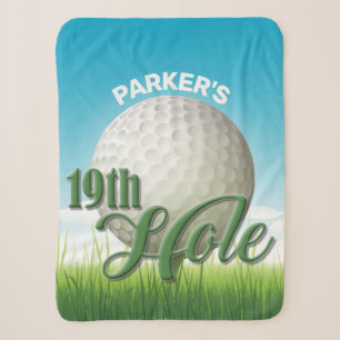 Personalisierter NAME Golfer Golf Pro Ball 19. Loc Sherpadecke
