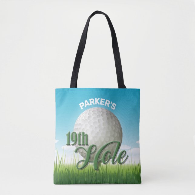 Personalisierter NAME Golfer Golf Pro Ball 19. Loc Tasche (Vorderseite)
