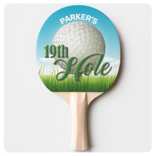 Personalisierter NAME Golfer Golf Pro Ball 19. Loc Tischtennis Schläger