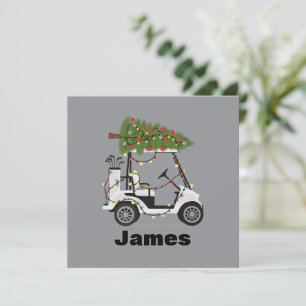 Personalisierter Name Golfer Weihnachten Golf Cart Einladung