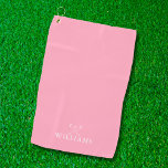Personalisierter Name Golfklubs Feminine Pink Golfhandtuch<br><div class="desc">Personalisieren Sie den Namen in klassischer Typografie,  um ein einzigartiges Golfgeschenk zu schaffen und für jeden Golfer zu behalten. Entwickelt von Thisisnotme©</div>