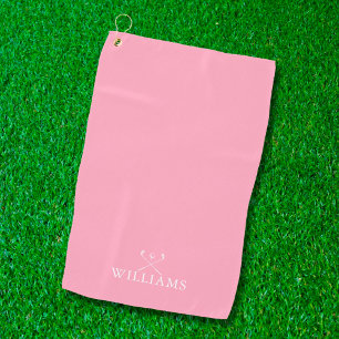 Personalisierter Name Golfklubs Feminine Pink Golfhandtuch