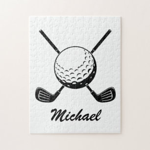 Personalisierter Name Golfschläger Kugel Golfer Go