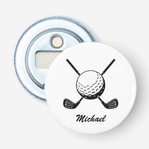 Personalisierter Name Golfschläger Kugel Golfer Go Flaschenöffner