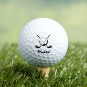 Personalisierter Name Golfschläger Kugel Golfer Go Golfball