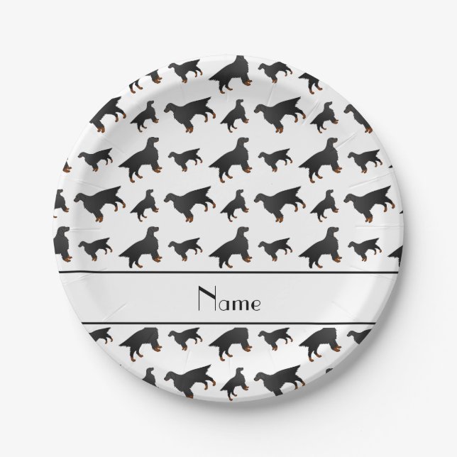 Personalisierter Name Gordon Setter Hunde Pappteller (Vorderseite)