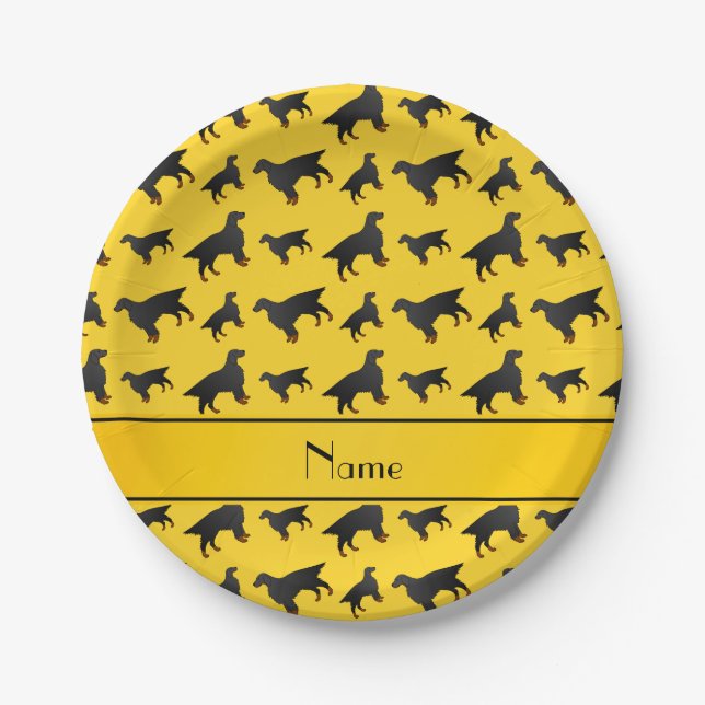 Personalisierter Name: Gordon Setter hunde Pappteller (Vorderseite)