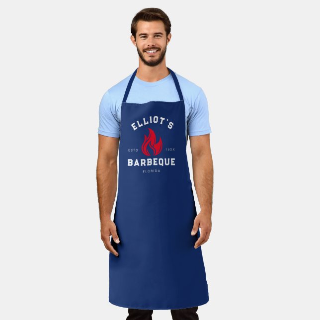 Personalisierter Name | GRILLEN - Geschenk für Män Schürze (Getragen)