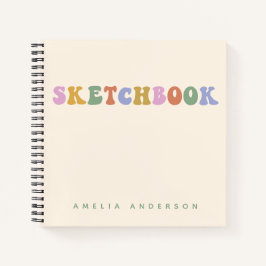Personalisierter Name: Groovy Sketchbook Notizbuch