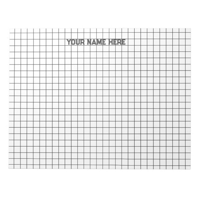 Personalisierter Name Grosses Graph Paper Notizblock (Vorderseite)
