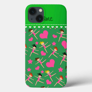 Personalisierter Name Grün Girl Gymnasten Herzstar Case-Mate iPhone Hülle