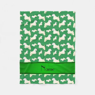 Personalisierter Name Grün Sealyham Terrier Hunde Fleecedecke