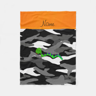 Personalisierter Name grüne Schlange schwarze Tarn Fleecedecke