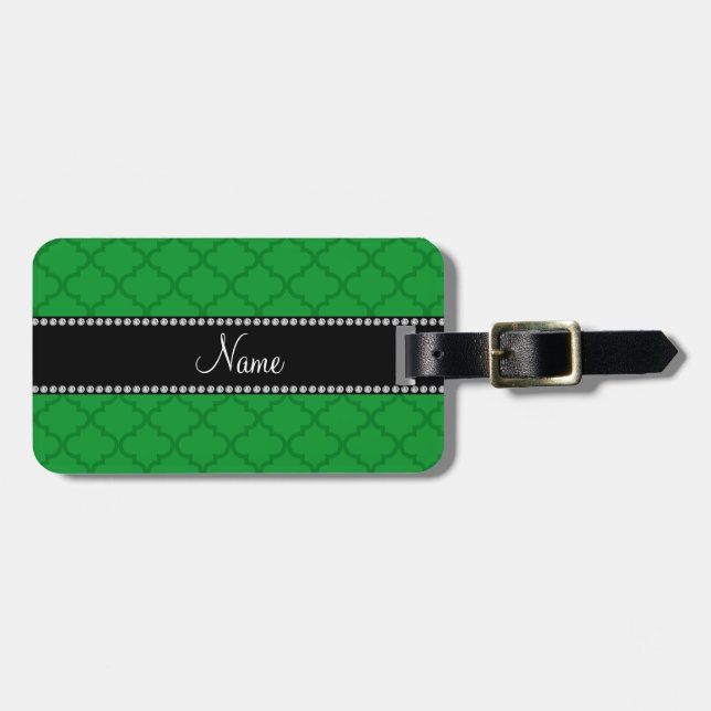 Personalisierter Name Grüner Marokkaner Gepäckanhänger (Vorderseite horizontal)