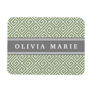 Personalisierter Name Grünes griechisches Schlüsse Magnet