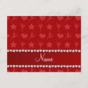 Personalisierter Name Gymnastik Stars Herz Postkarte