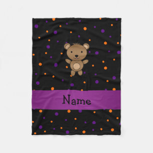 Personalisierter Name halloween polka dots Fleecedecke