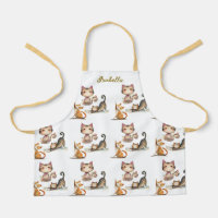 Personalisierter Name Happy Cats Young Lady Schürz