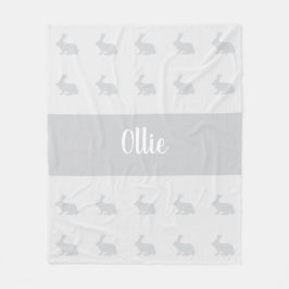 Personalisierter Name Hasen werfen Teppich Fleecedecke
