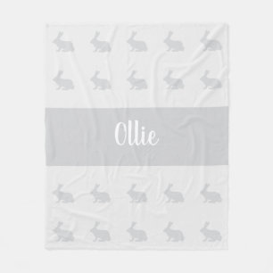 Personalisierter Name Hasen werfen Teppich Fleecedecke