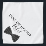 Personalisierter Name Haustier Hunde Bow Krawatte  Halstuch<br><div class="desc">Eine super niedliche Hochzeitsbandana mit einer Bogen-Krawatte. Personalisieren Sie den Namen Ihres Hundes und ihre Ehrenrolle an Ihrem besonderen Tag. Entwickelt von Thisisnotme©</div>