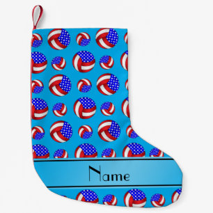 Personalisierter Name Himmelblau-amerikanische Vol Kleiner Weihnachtsstrumpf