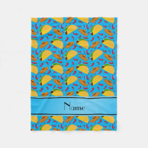 Personalisierter Name Himmelsblau tacos sombreros  Fleecedecke