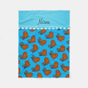 Personalisierter Name Himmelsblau-Yorkshire-Terrie Fleecedecke