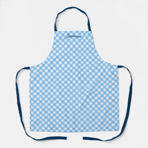 Personalisierter Name hinzufügen Baby Blue Gingha Schürze